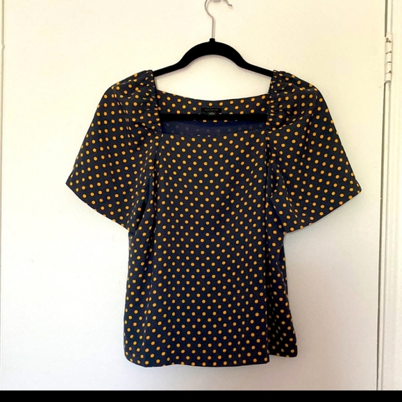 Ann Taylor Tops - Ann Taylor Square Neck Polka Dot Blouse
